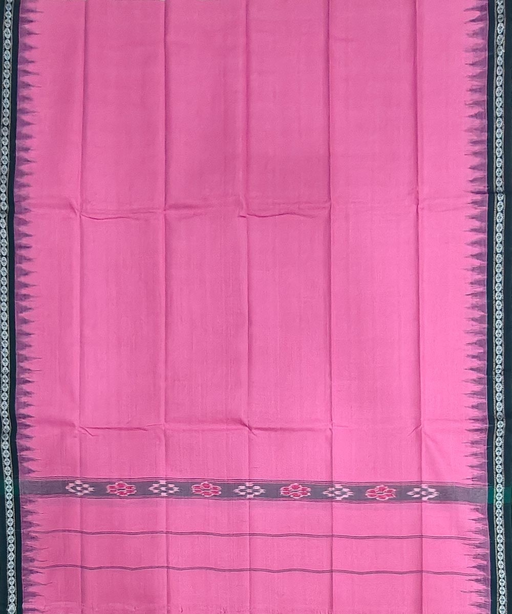 Pink Green Sambalpuri Handwoven Cotton Gamuchha Image 3