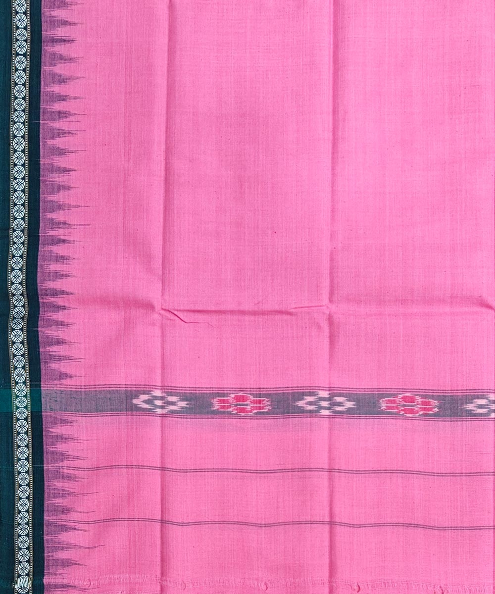 Pink Green Sambalpuri Handwoven Cotton Gamuchha Image 4