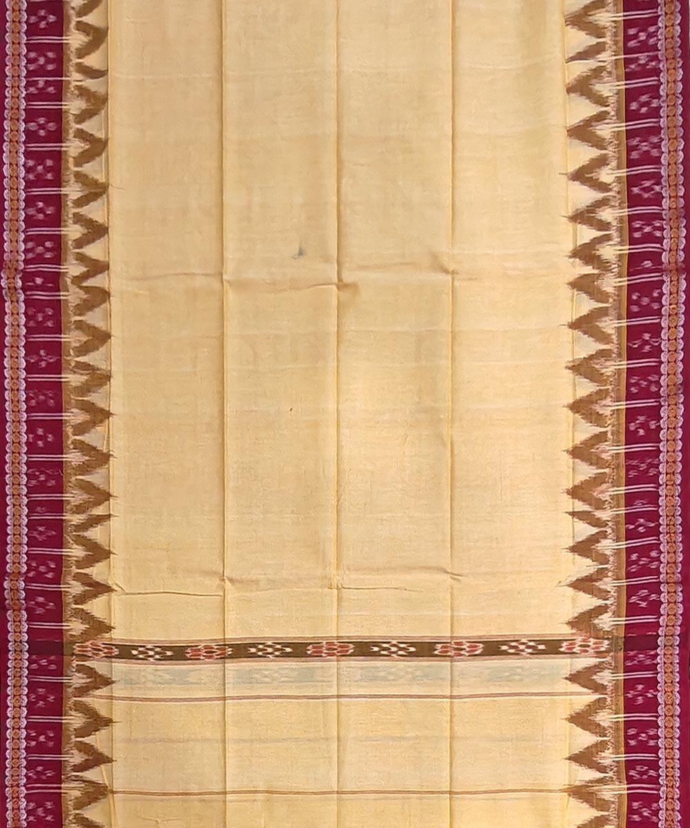 Yellow Maroon Sambalpuri Handwoven Cotton Gamuchha Image 3