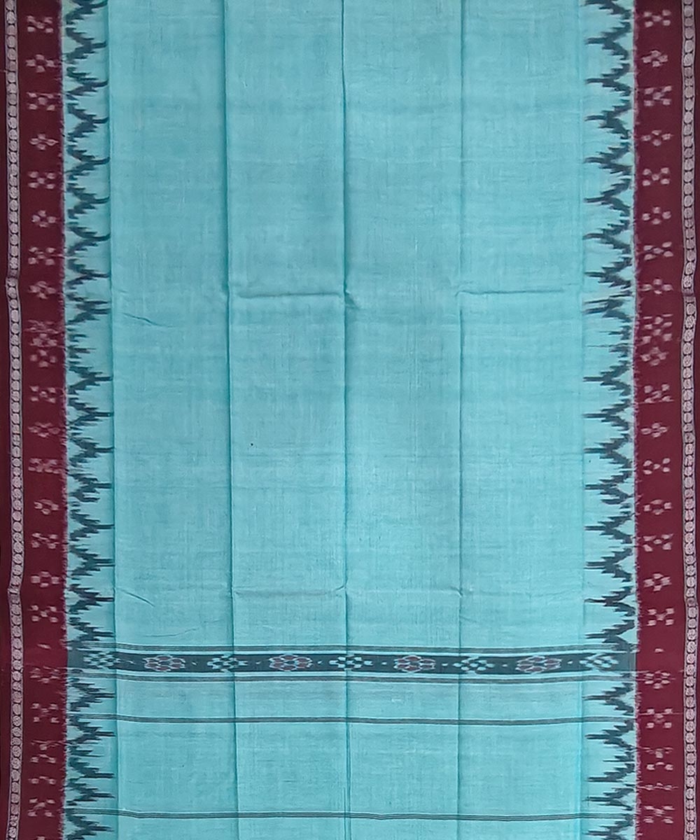Green Maroon Sambalpuri Handwoven Cotton Gamuchha Image 3
