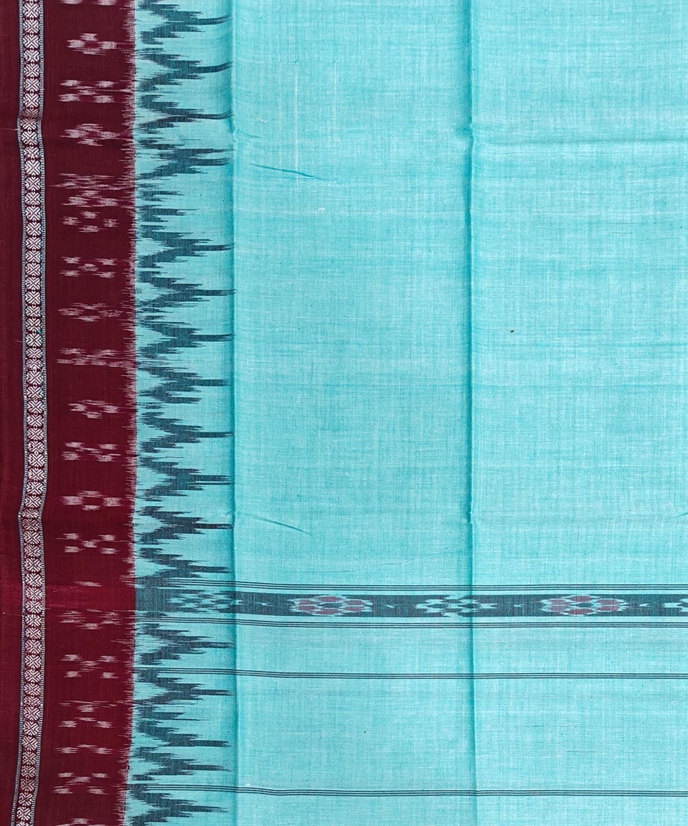 Green Maroon Sambalpuri Handwoven Cotton Gamuchha Image 4