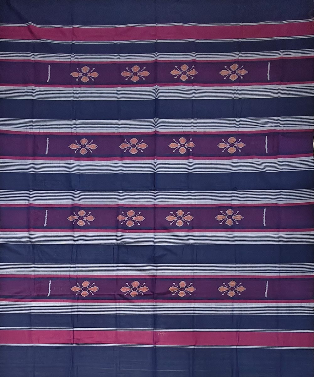 Gray Sambalpuri Handwoven Cotton Single Bed Sheet Image 1