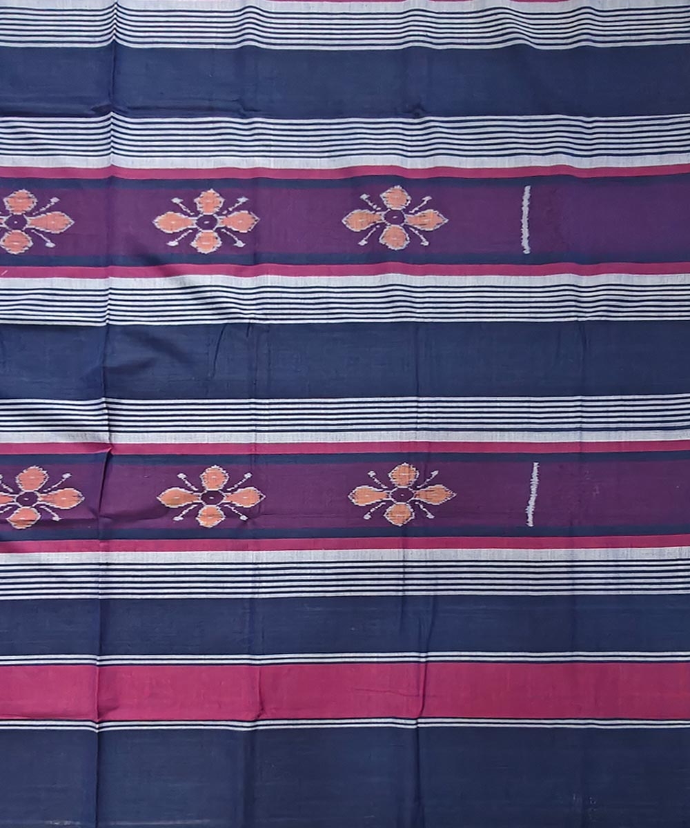 Gray Sambalpuri Handwoven Cotton Single Bed Sheet Image 3