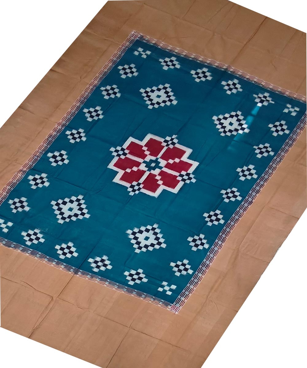 Multicolour Sambalpuri Handwoven Cotton Single Bed Sheet Image 2