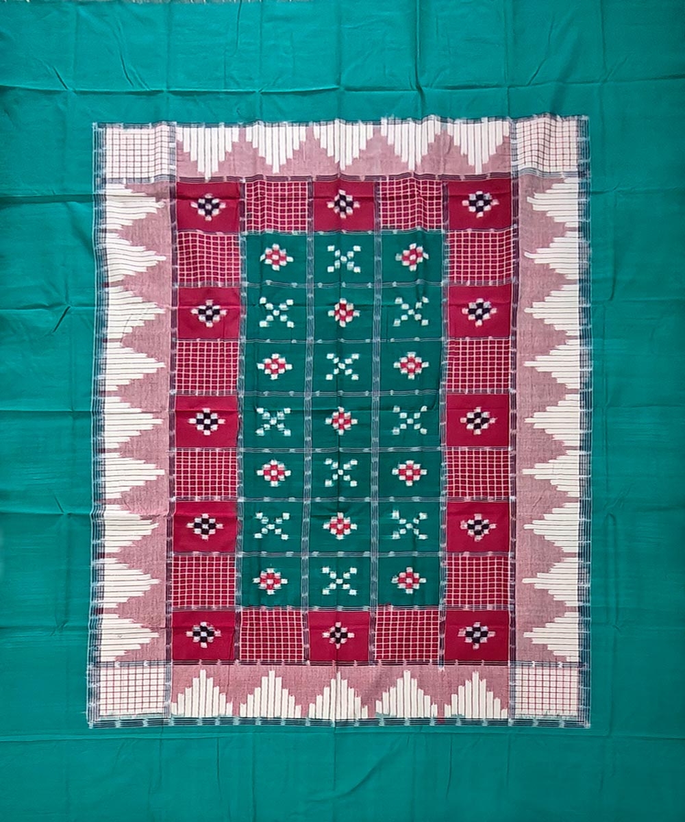 Multicolour Sambalpuri Handwoven Cotton Single Bed Sheet Image 1
