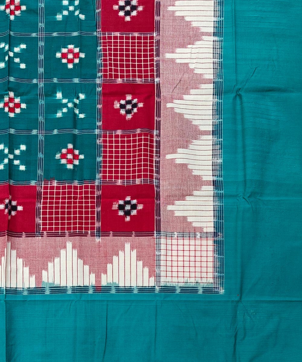 Multicolour Sambalpuri Handwoven Cotton Single Bed Sheet Image 3