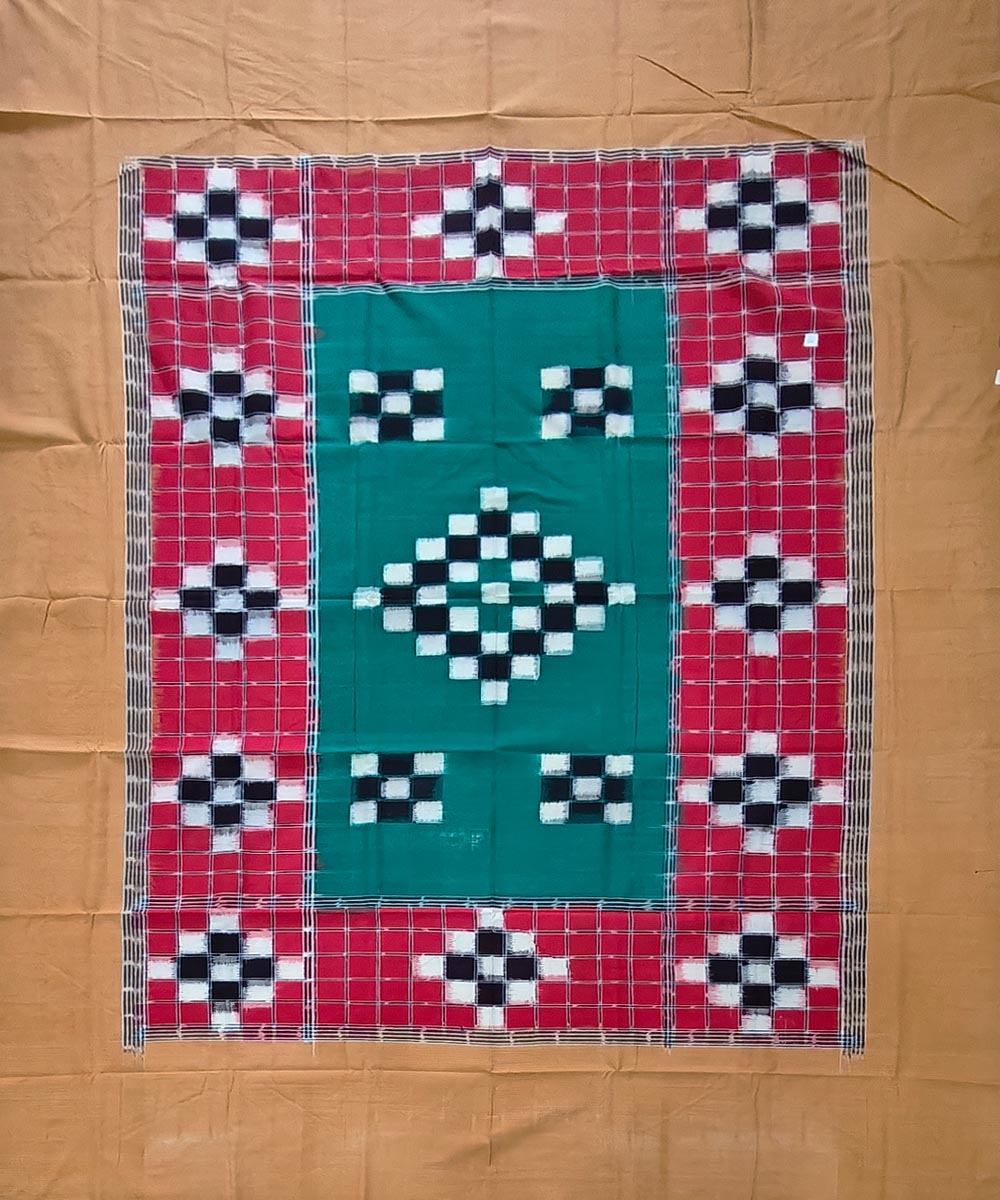 Multicolour Sambalpuri Handwoven Cotton Single Bed Sheet Image 1
