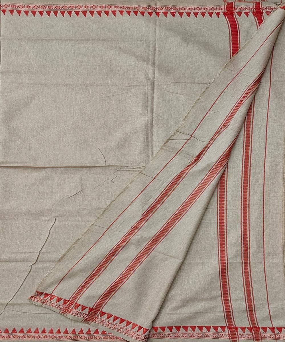 Peach Taffy Sambalpuri Handwoven Cotton Joda Image 2