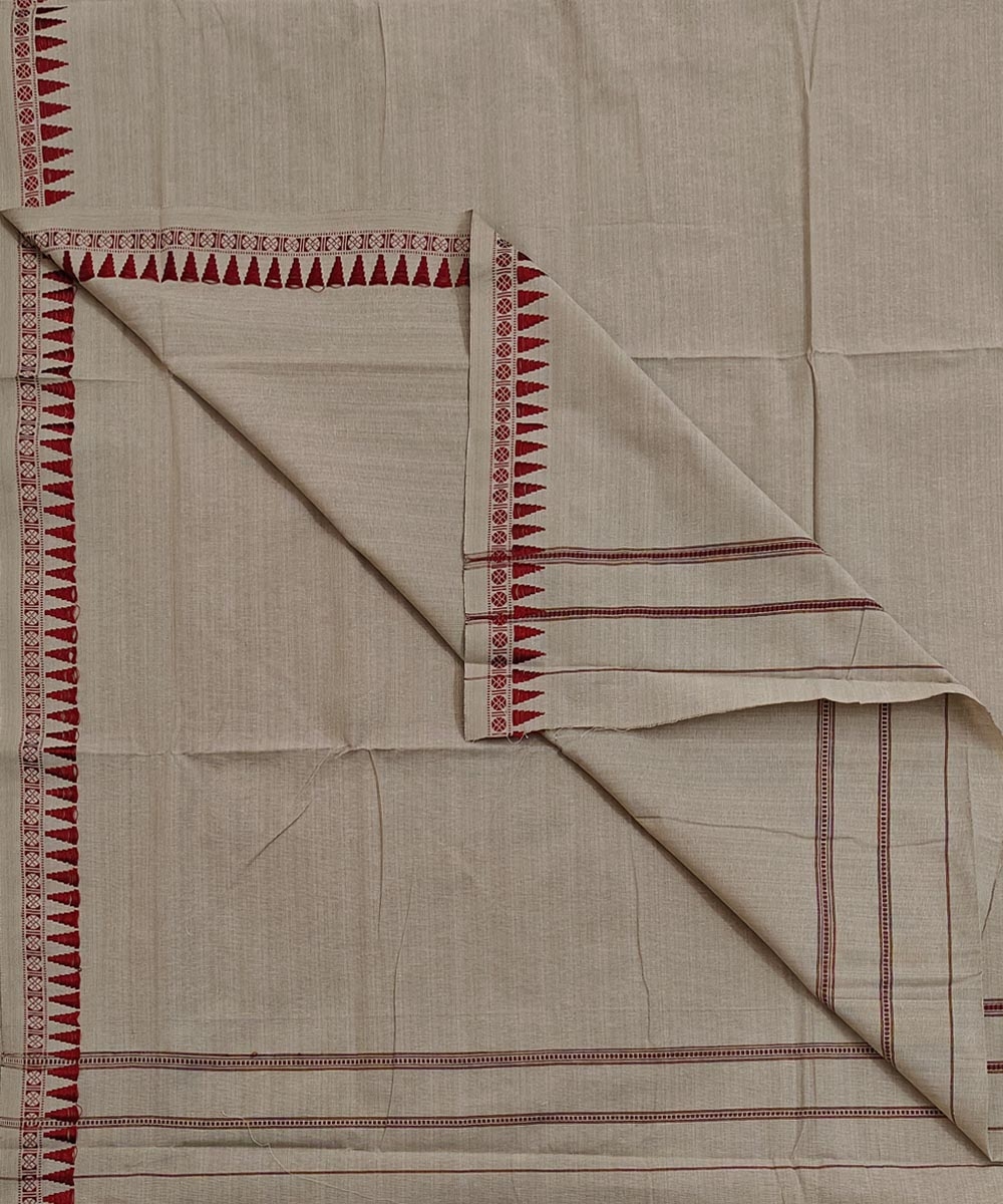 Beige Sambalpuri Handwoven Cotton Joda Image 1