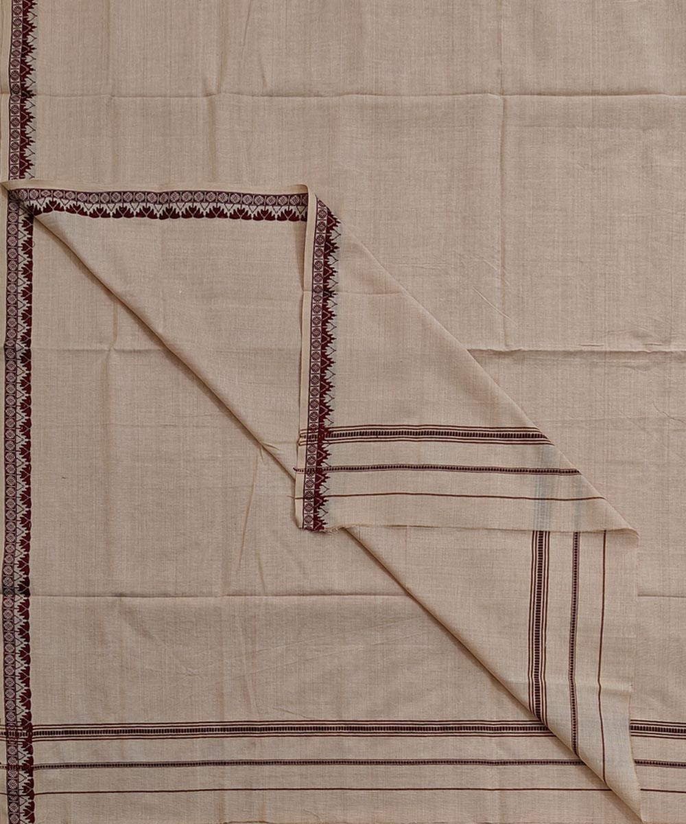 Beige Sambalpuri Handwoven Cotton Joda Image 1