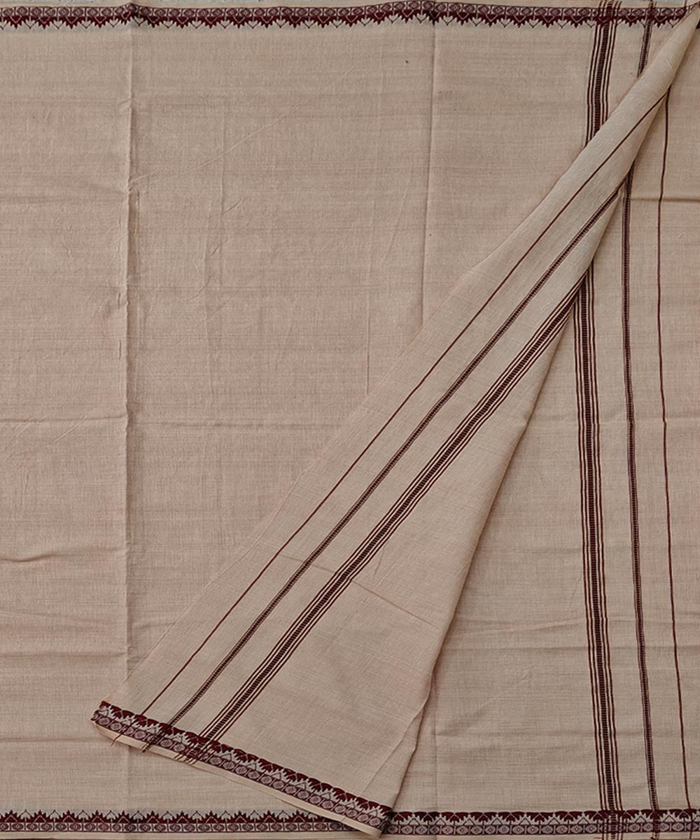 Beige Sambalpuri Handwoven Cotton Joda Image 2