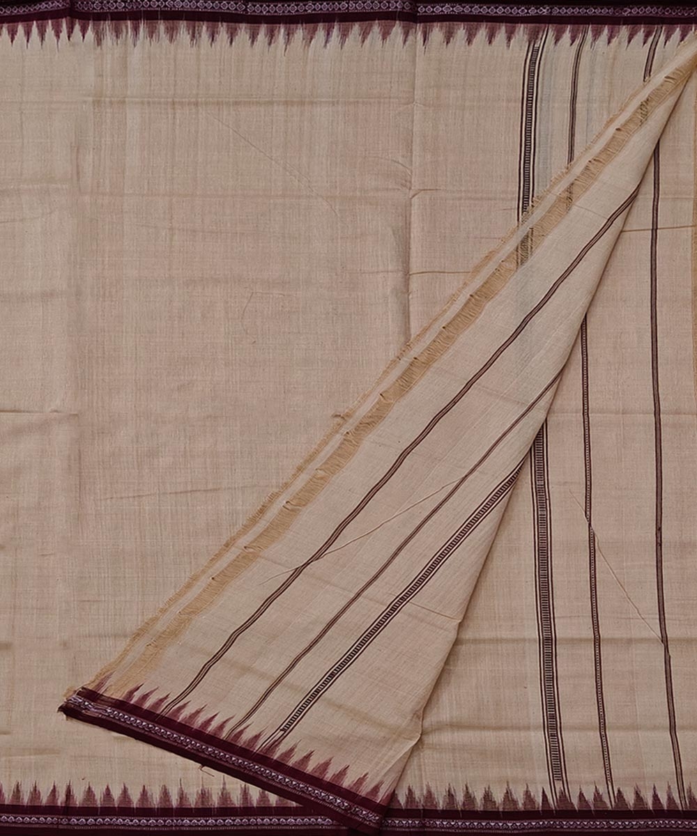 Beige Sambalpuri Handwoven Cotton Joda Image 2