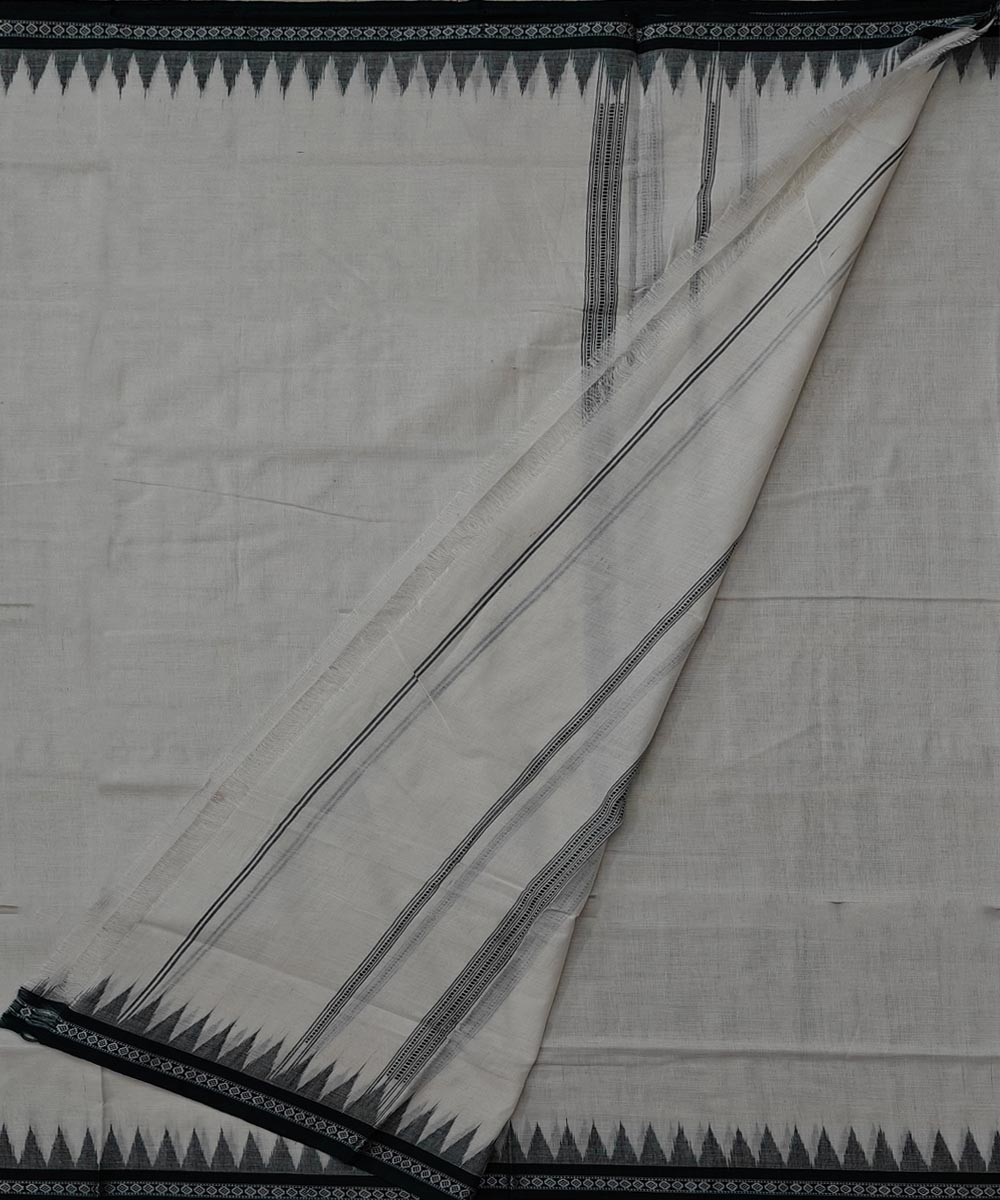 White Sambalpuri Handwoven Cotton Joda Image 2