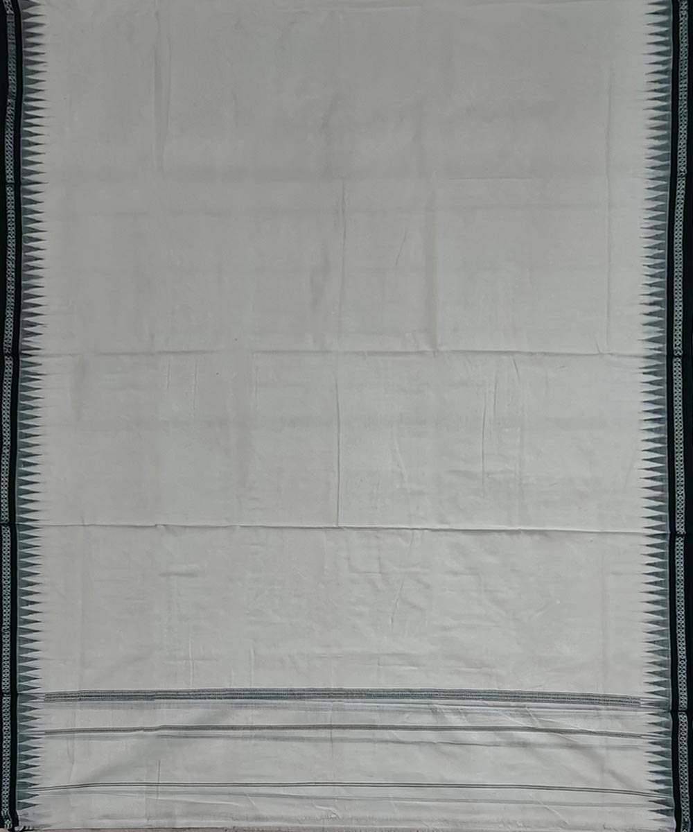 White Sambalpuri Handwoven Cotton Joda Image 3