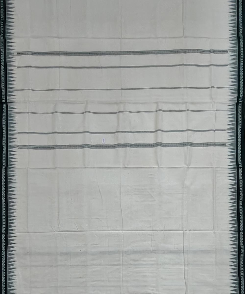 White Sambalpuri Handwoven Cotton Joda Image 4