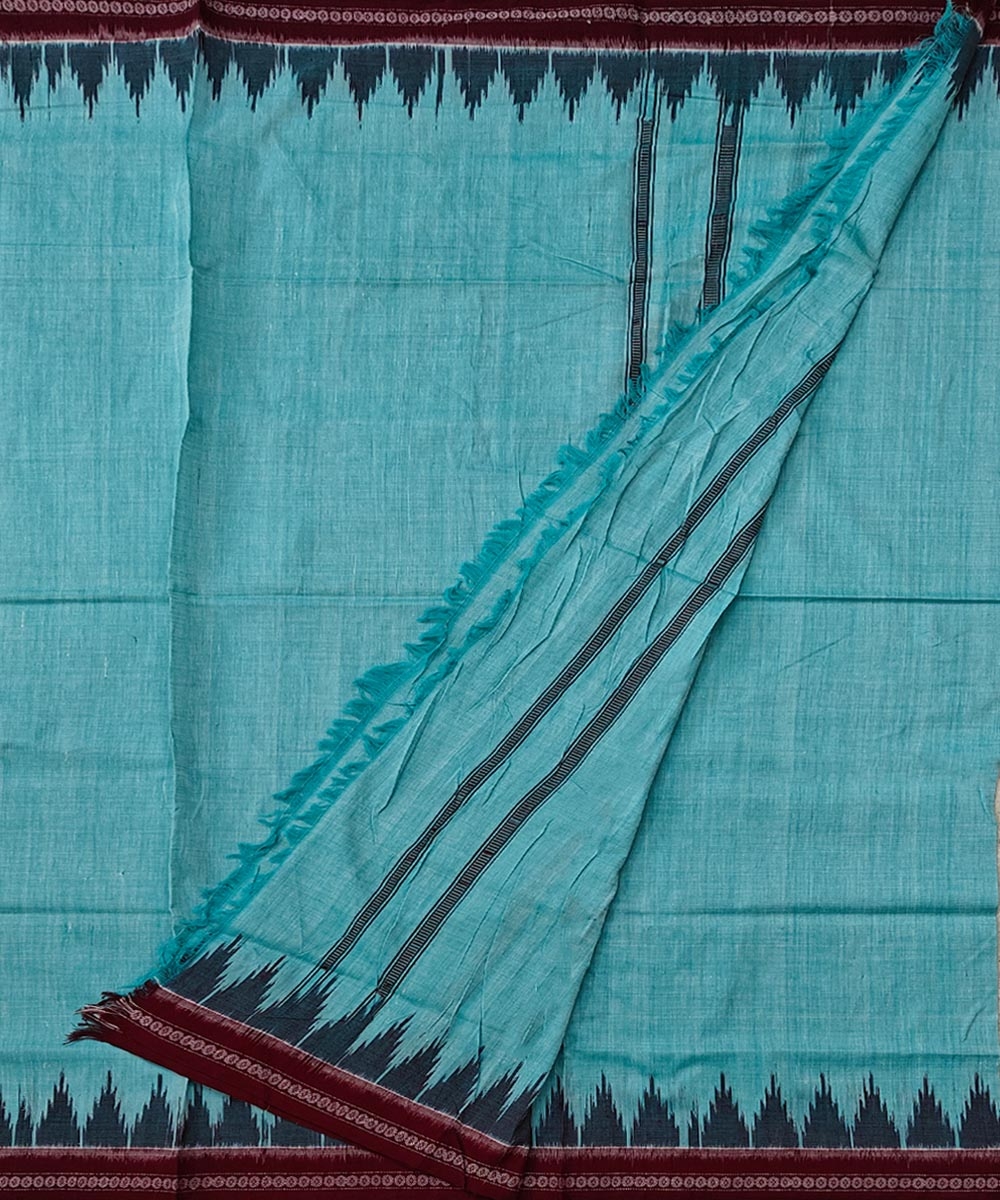 Green Sambalpuri Handwoven Cotton Joda Image 2