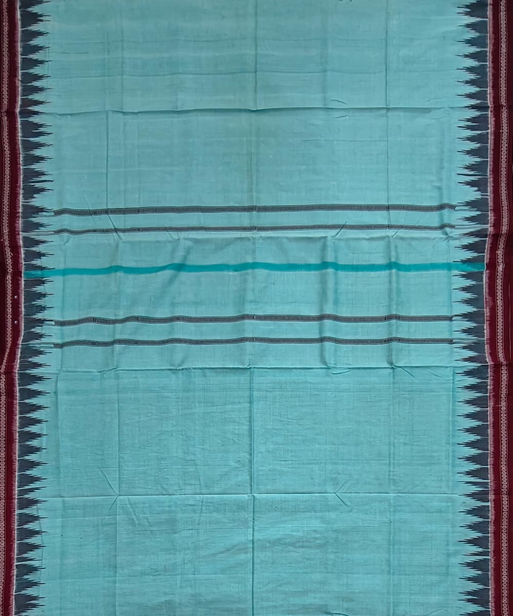 Green Sambalpuri Handwoven Cotton Joda Image 4