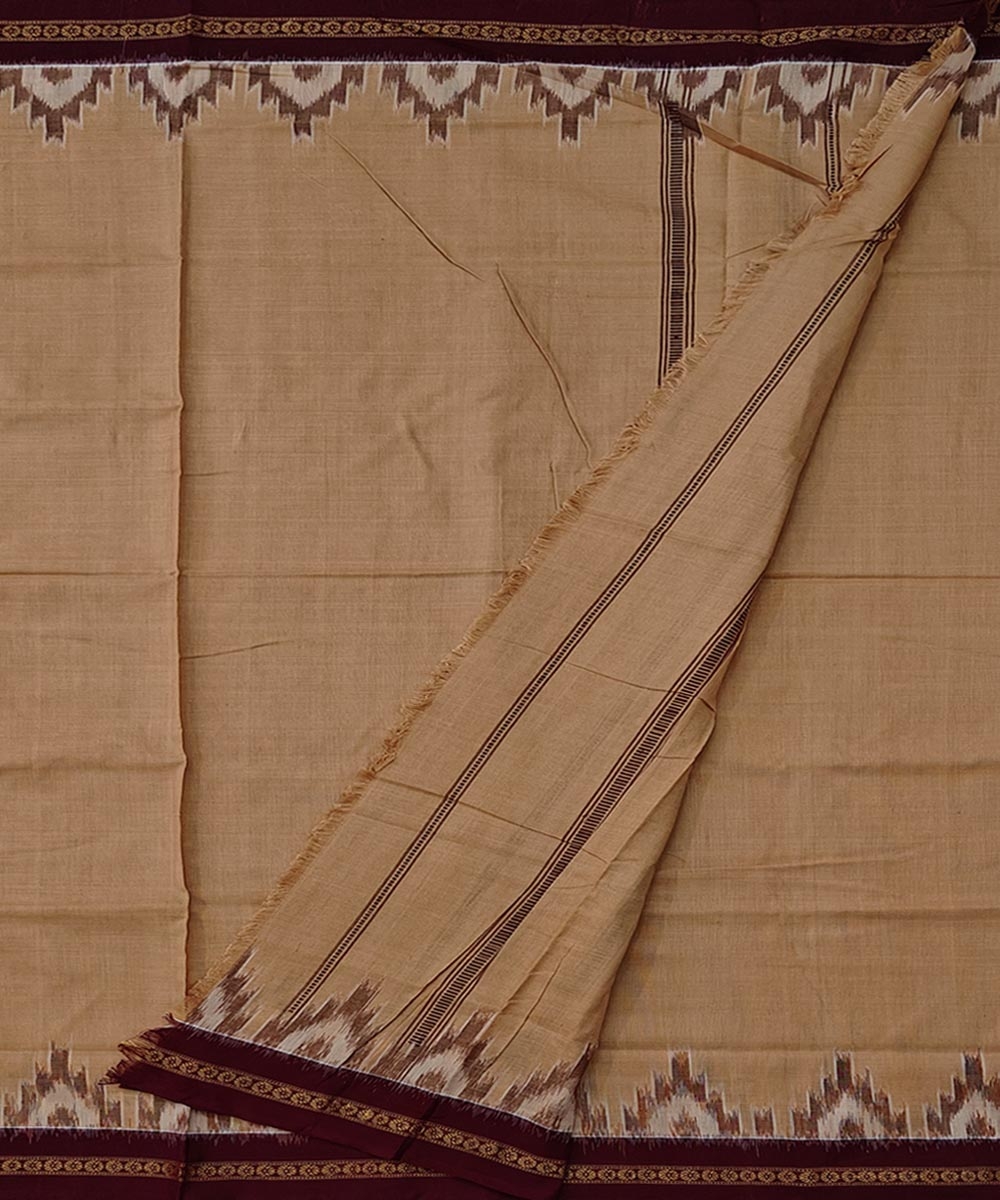 Brown Sambalpuri Handwoven Cotton Joda Image 2