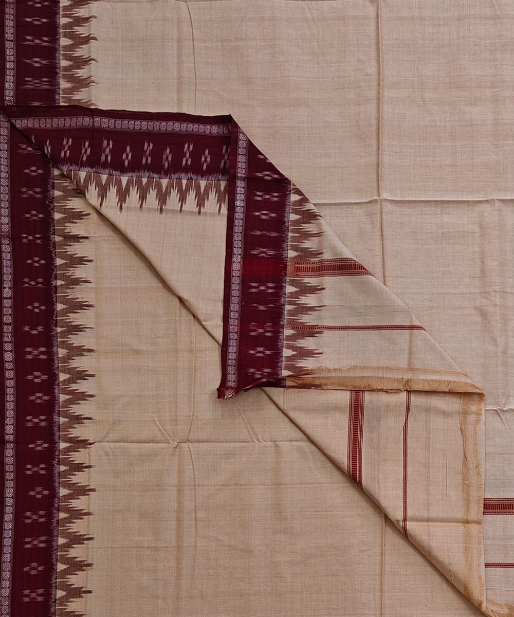Beige Sambalpuri Handwoven Cotton Joda Image 1
