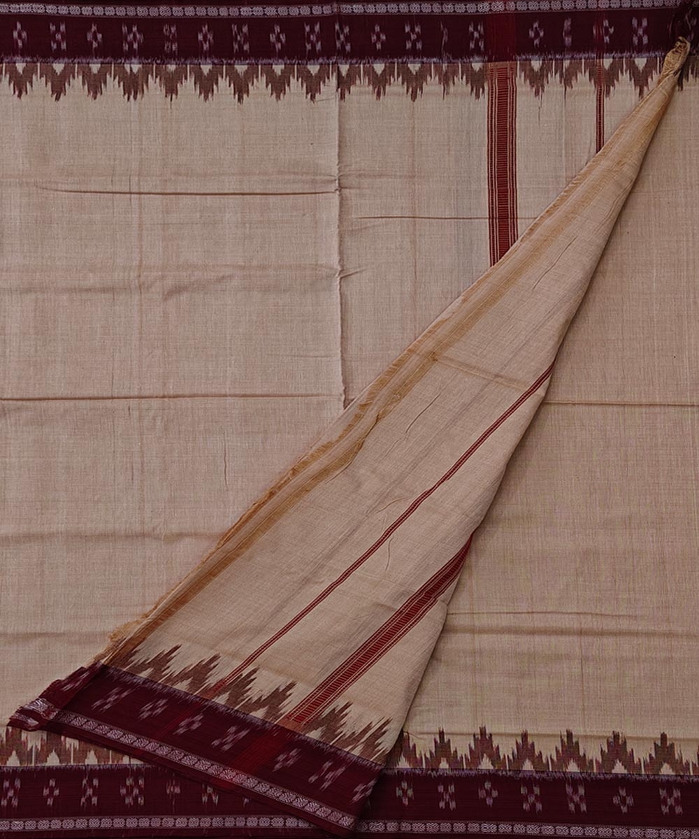 Beige Sambalpuri Handwoven Cotton Joda Image 2