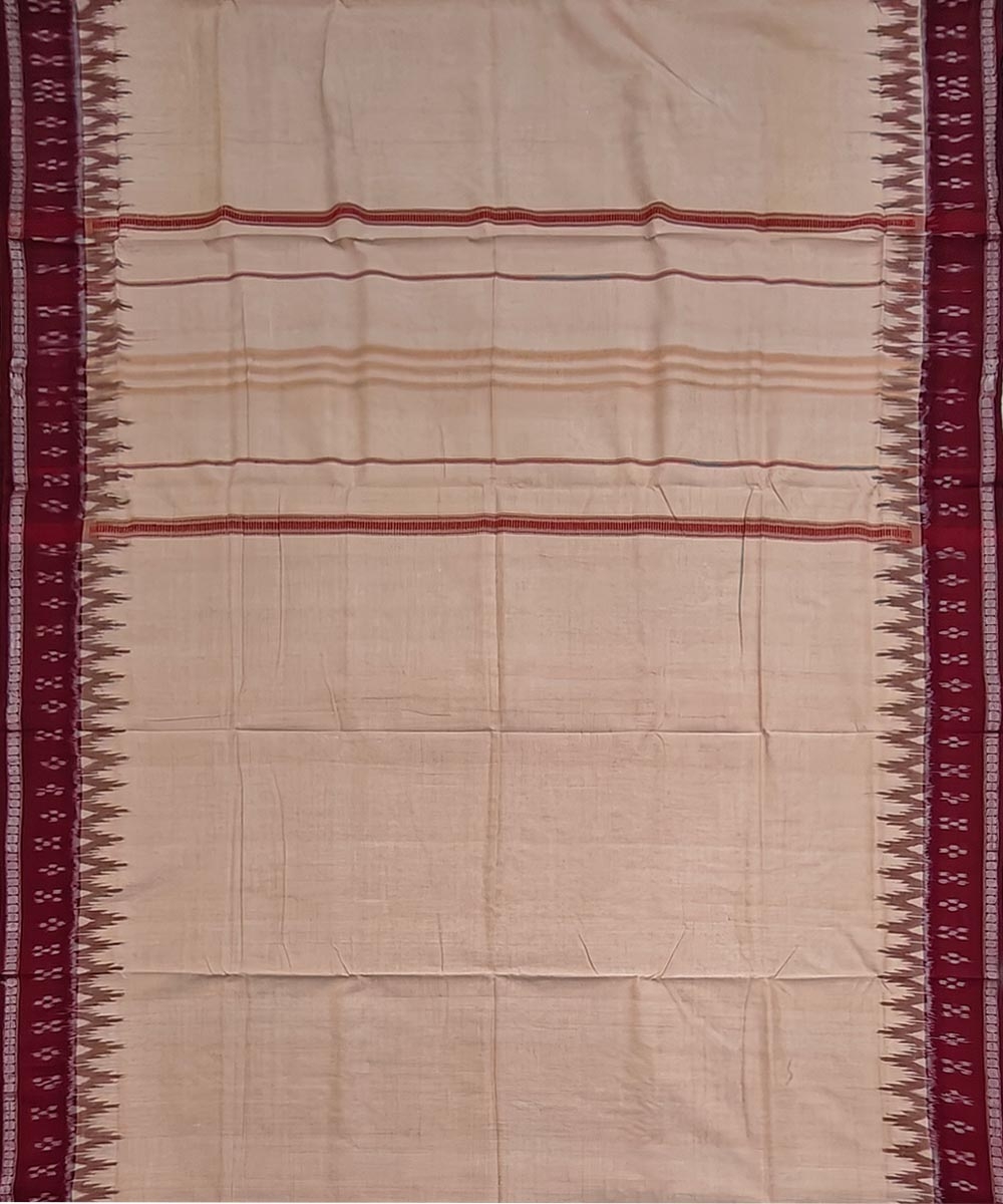 Beige Sambalpuri Handwoven Cotton Joda Image 4