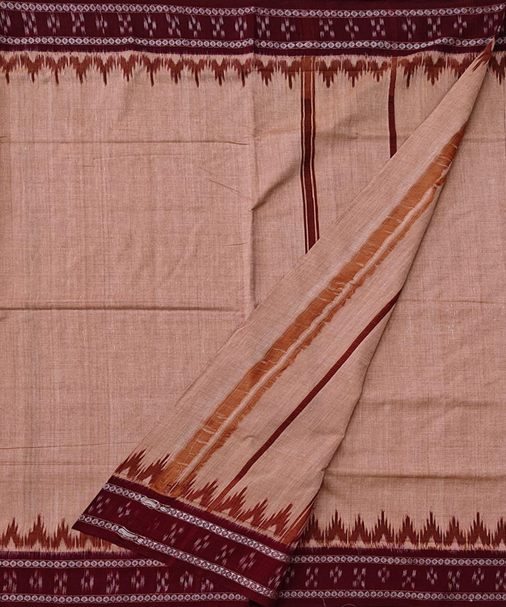 Beige Sambalpuri Handwoven Cotton Joda Image 2