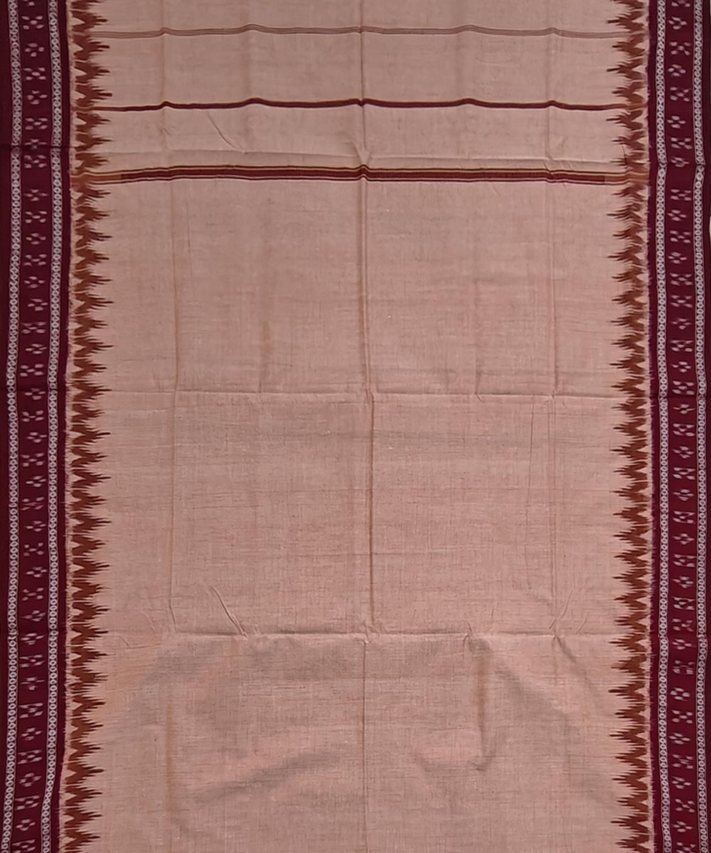 Beige Sambalpuri Handwoven Cotton Joda Image 4