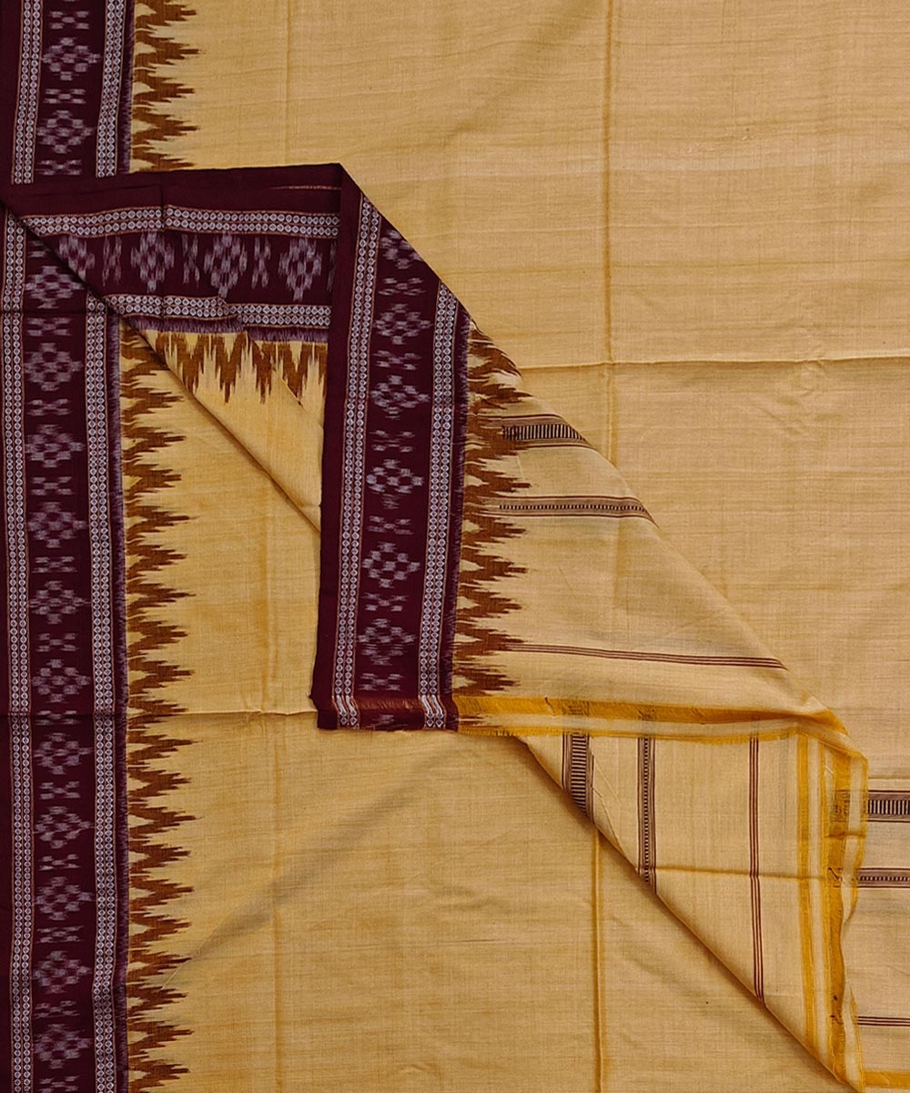 Yellow Sambalpuri Handwoven Cotton Joda Image 1