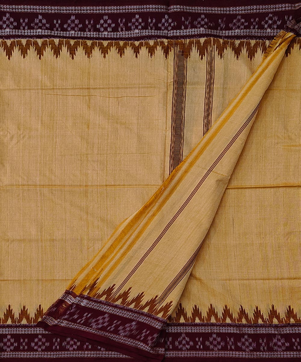 Yellow Sambalpuri Handwoven Cotton Joda Image 2