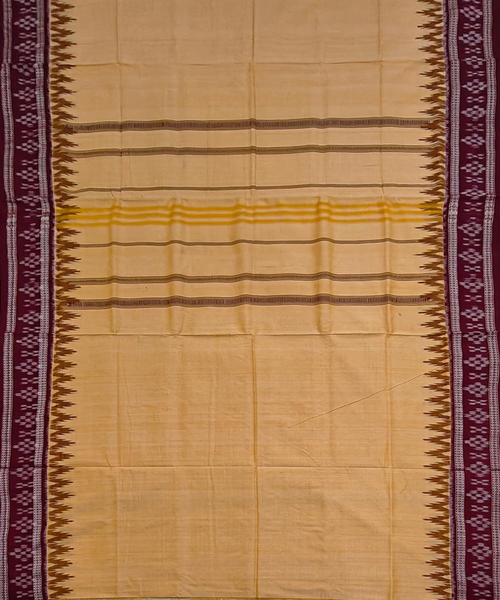 Yellow Sambalpuri Handwoven Cotton Joda Image 4