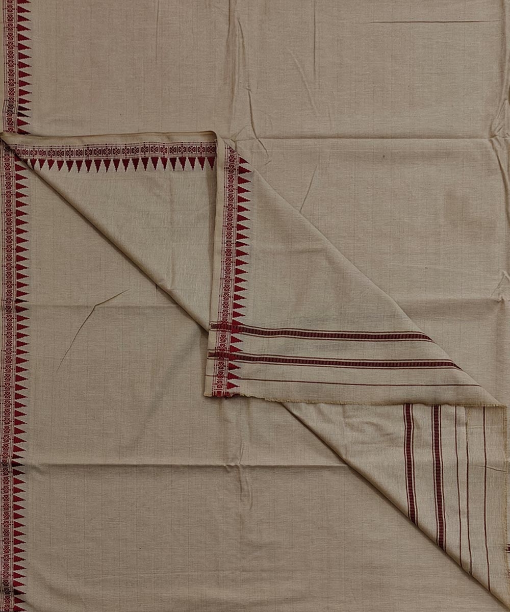 Beige Sambalpuri Handwoven Cotton Joda Image 1