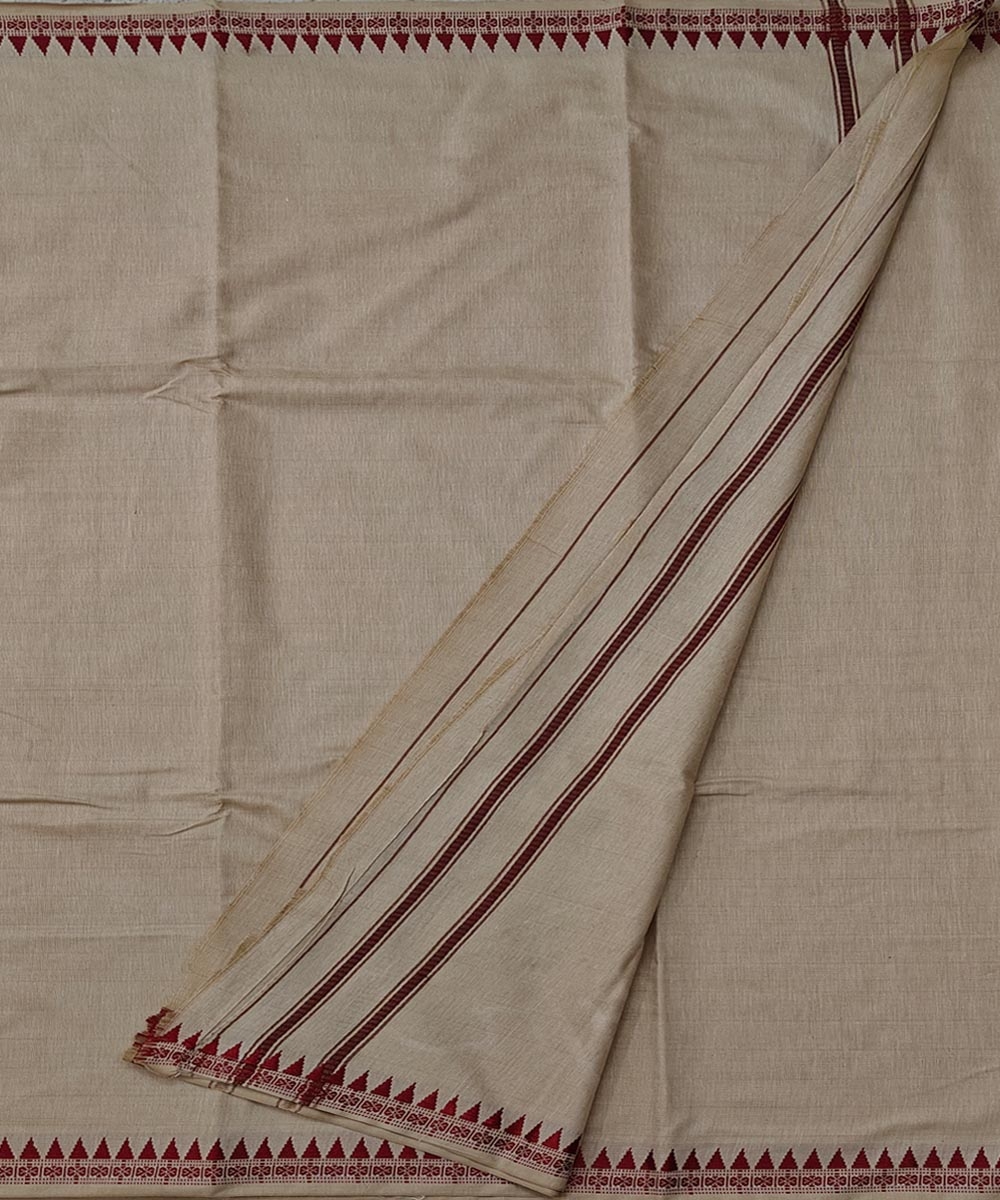 Beige Sambalpuri Handwoven Cotton Joda Image 2