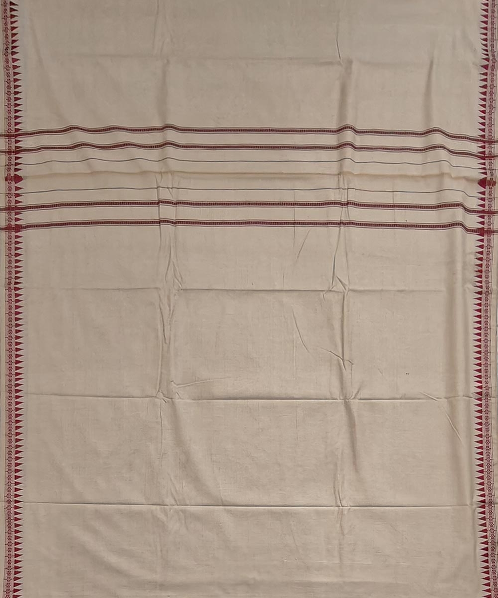 Beige Sambalpuri Handwoven Cotton Joda Image 4