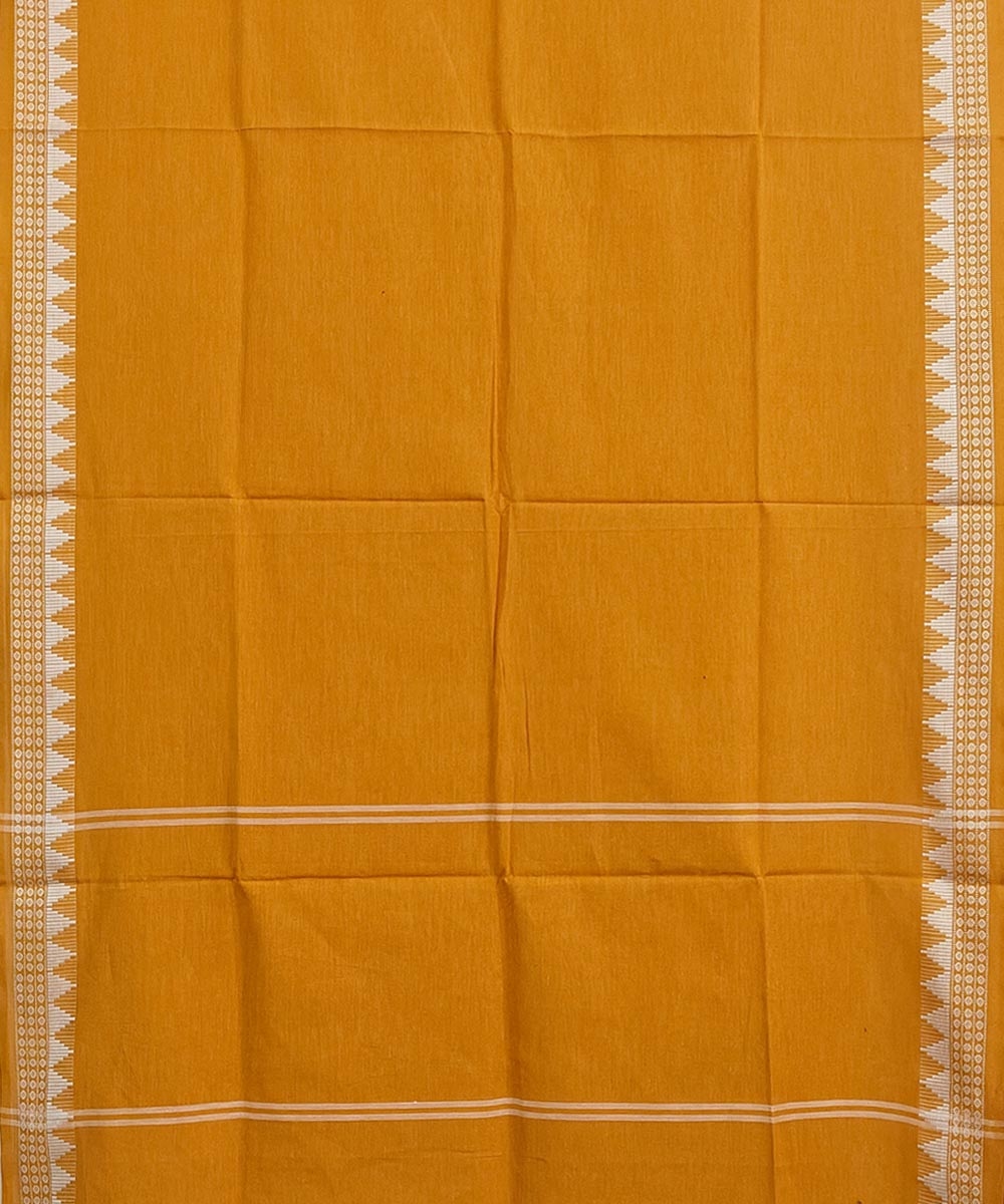Mustard Sambalpuri Handwoven Single Ikat Cotton Dupatta Image 2