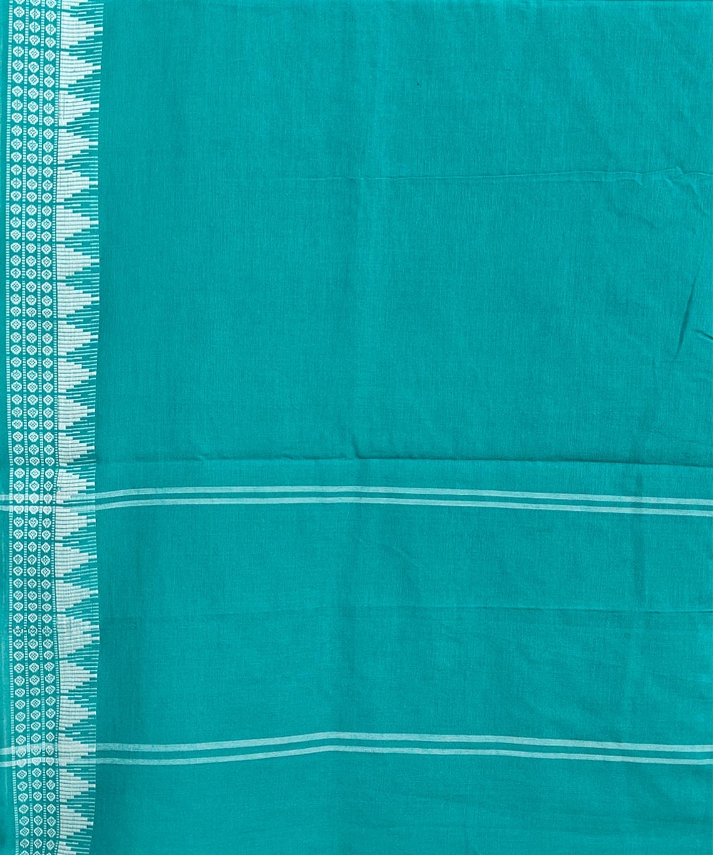 Green Sambalpuri Handwoven Single Ikat Cotton Dupatta Image 3