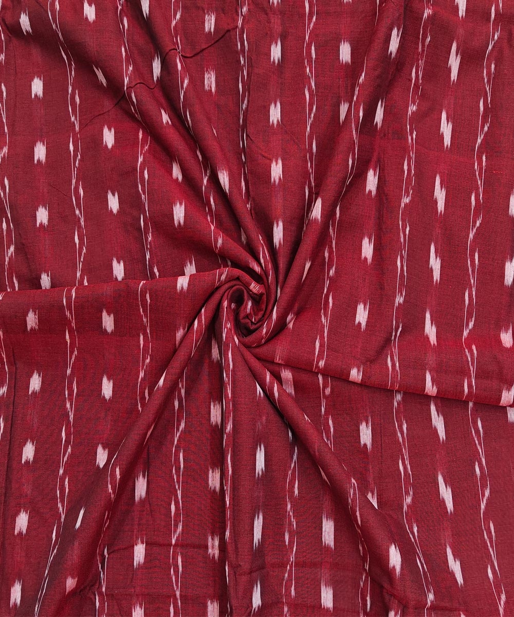 Maroon Sambalpuri Handwoven Single Ikat Shirting Materials Image 1