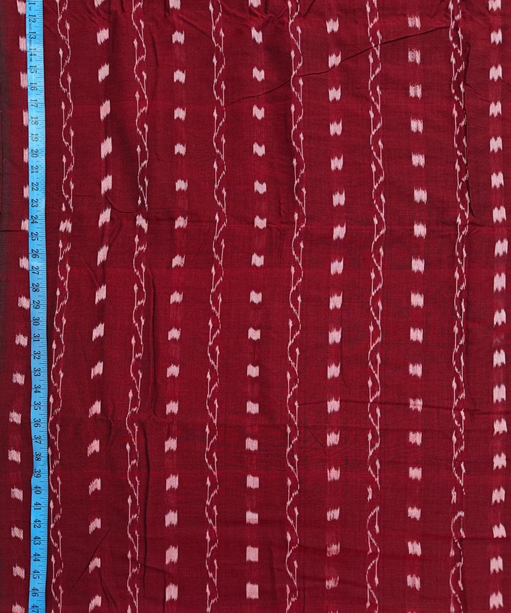 Maroon Sambalpuri Handwoven Single Ikat Shirting Materials Image 4