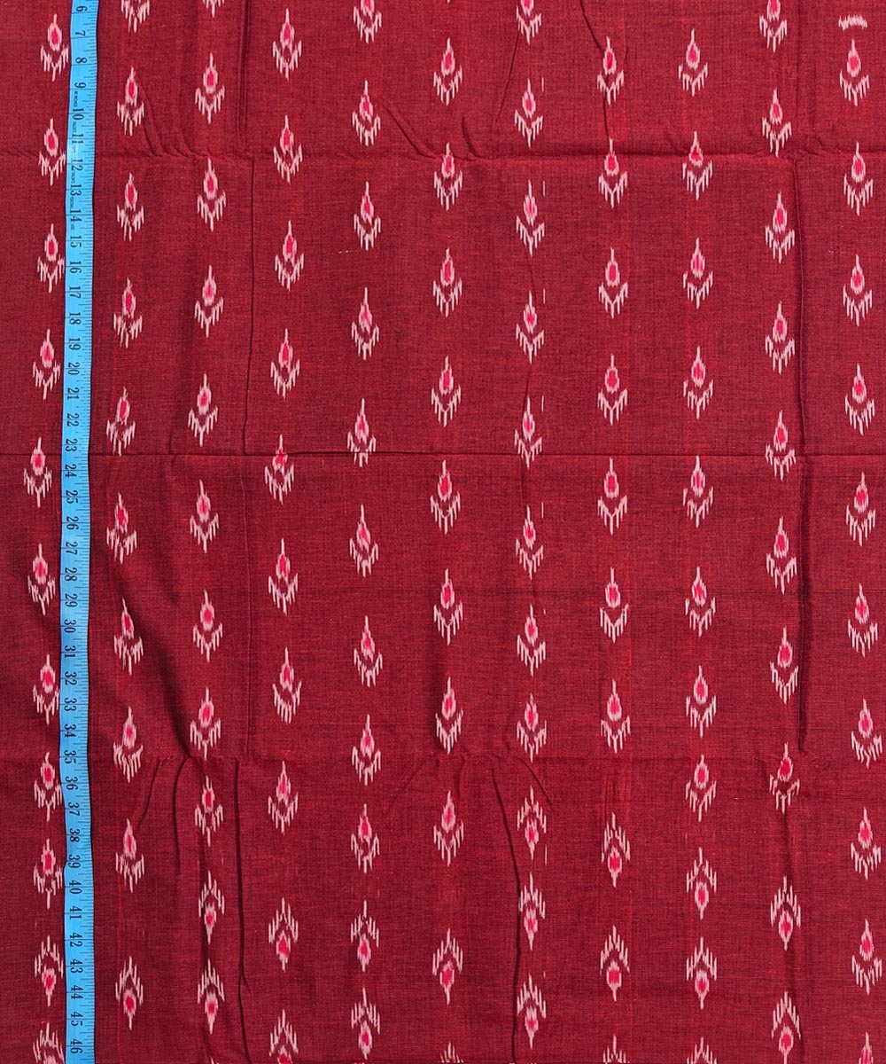 Maroon Sambalpuri Handwoven Single Ikat Shirting Materials Image 4