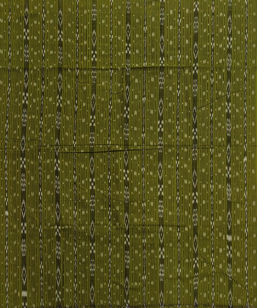 Olive Sambalpuri Handwoven Single Ikat Shirting Materials Image 2