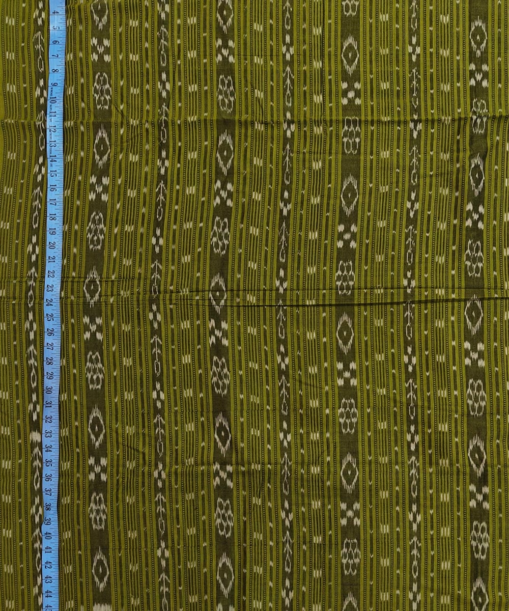 Olive Sambalpuri Handwoven Single Ikat Shirting Materials Image 4
