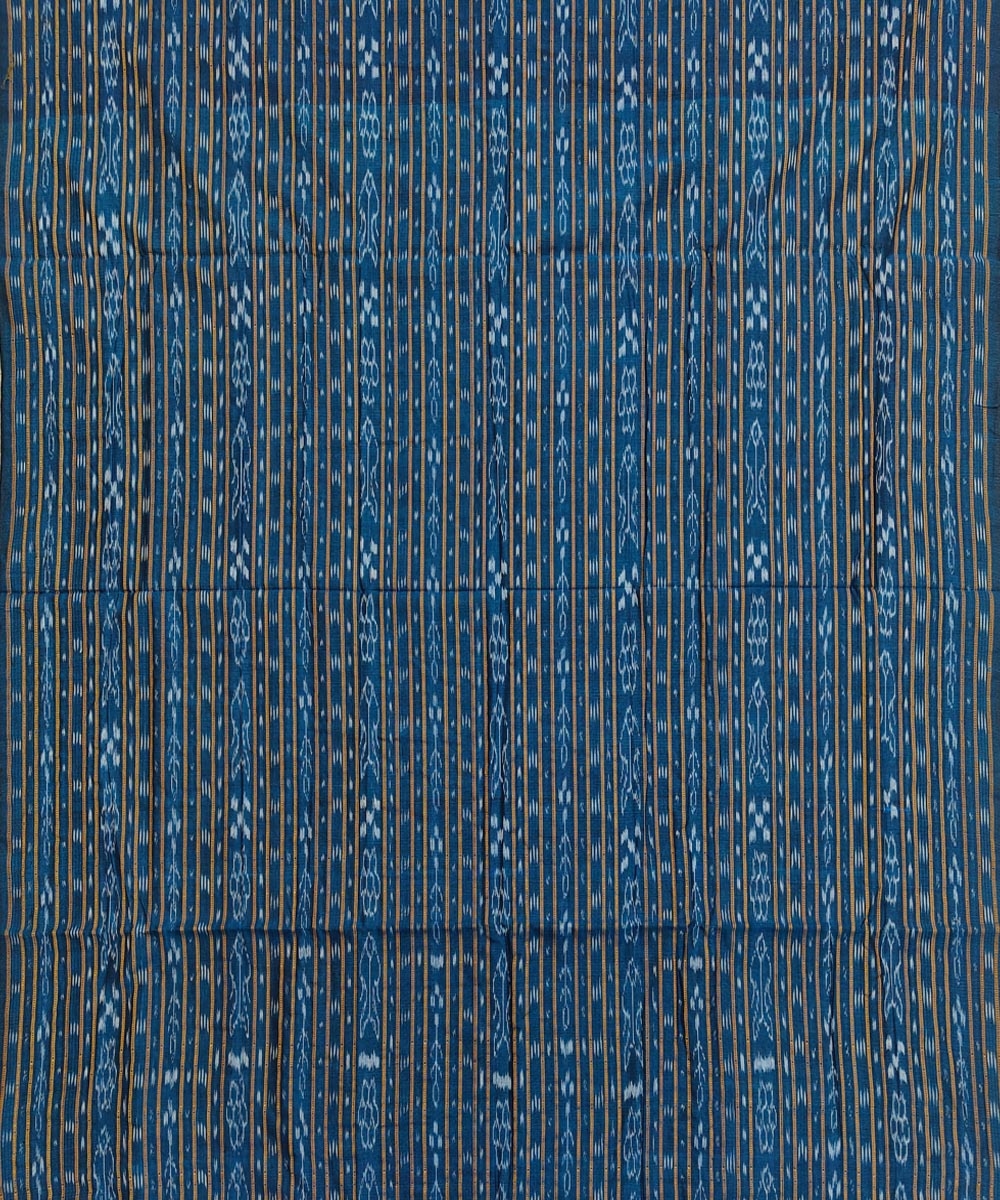 Blue Sambalpuri Handwoven Single Ikat Shirting Materials Image 2