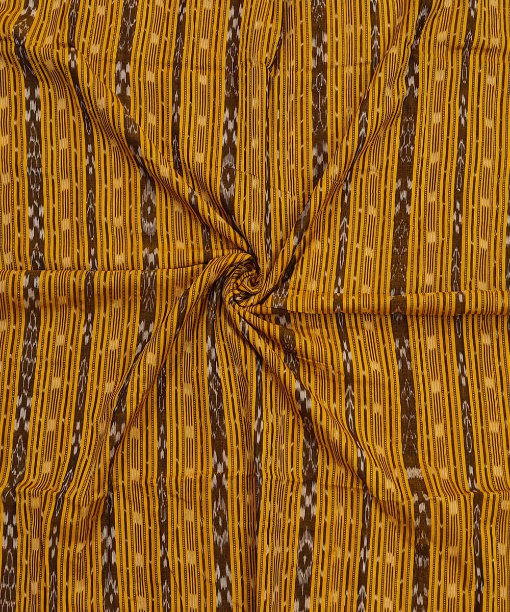 Yellow Sambalpuri Handwoven Single Ikat Shirting Materials Image 1