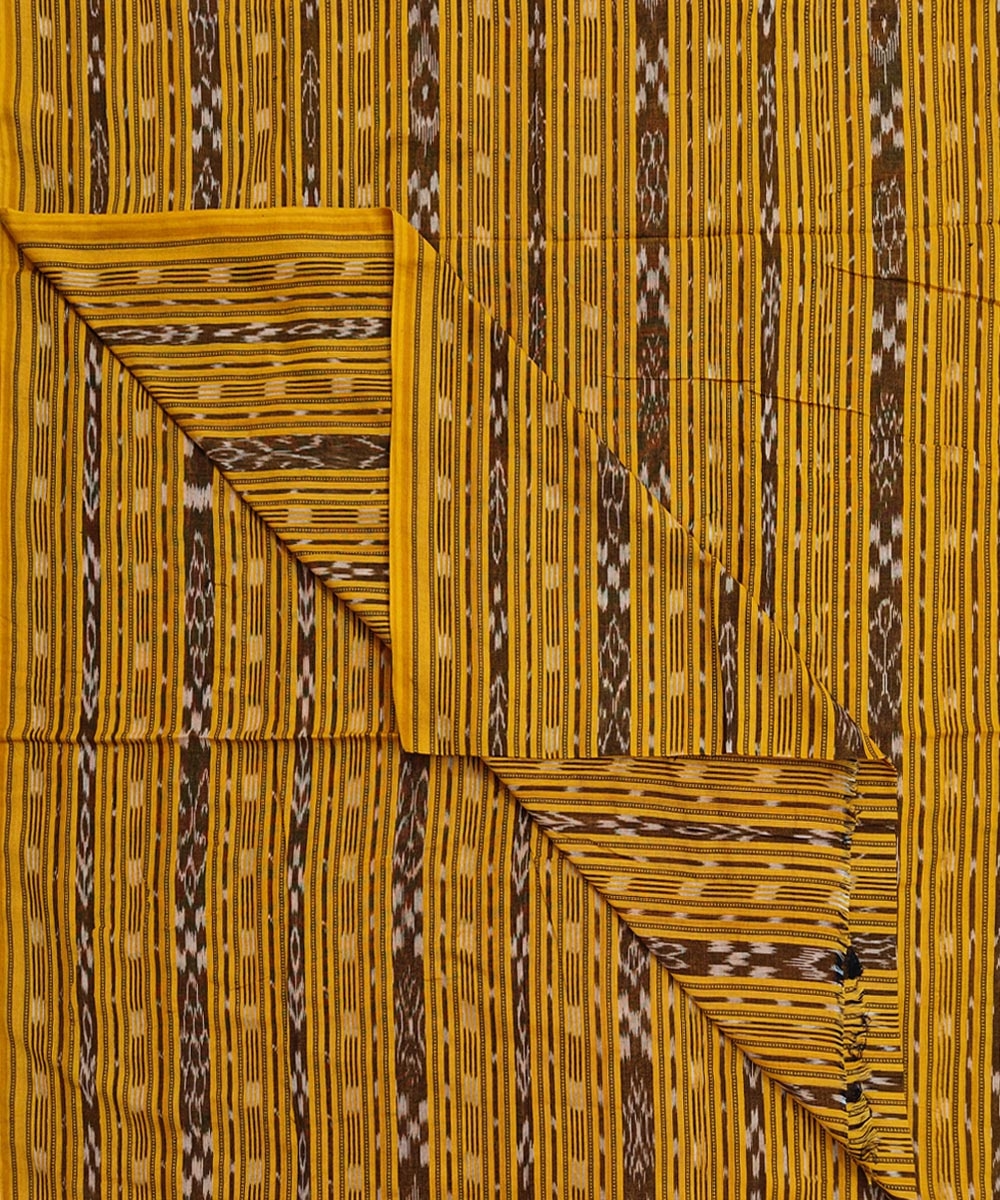 Yellow Sambalpuri Handwoven Single Ikat Shirting Materials Image 3
