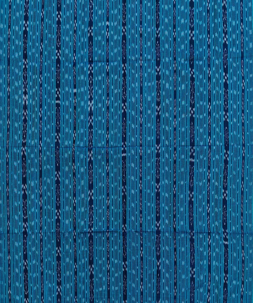 Blue Sambalpuri Handwoven Single Ikat Shirting Materials Image 2