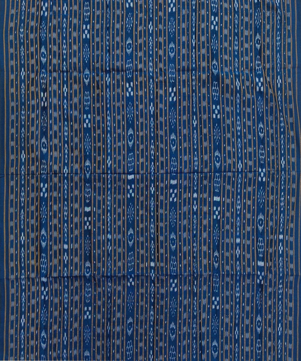 Blue Sambalpuri Handwoven Single Ikat Shirting Materials Image 2
