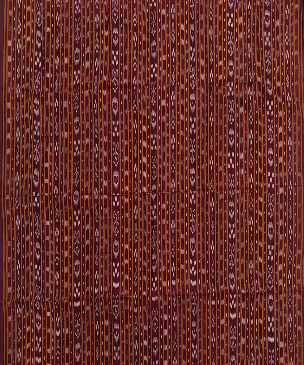 Maroon Sambalpuri Handwoven Single Ikat Shirting Materials Image 2