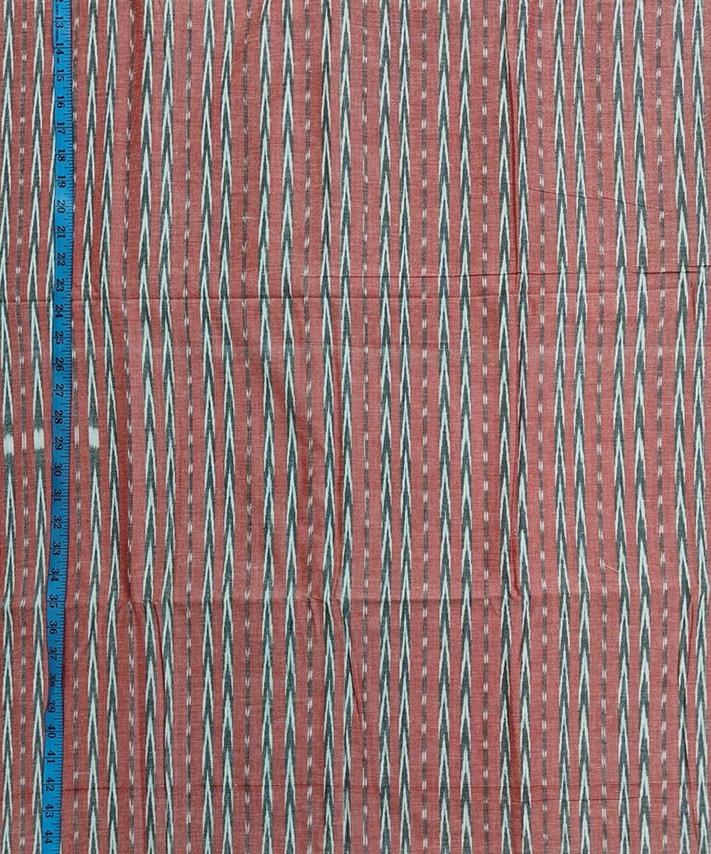 Red Sambalpuri Handwoven Single Ikat Shirting Materials Image 4