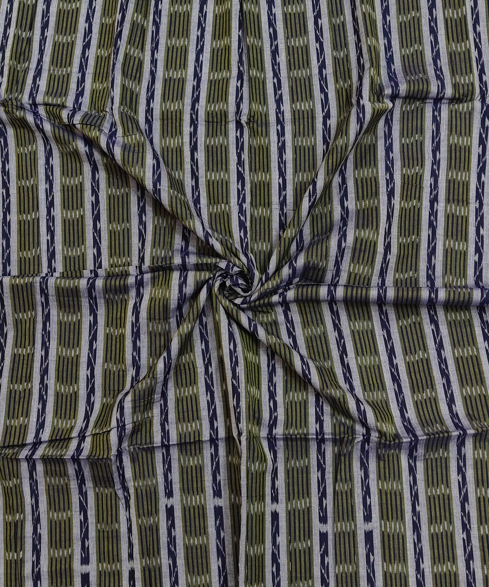 Olive Sambalpuri Handwoven Single Ikat Shirting Materials Image 1