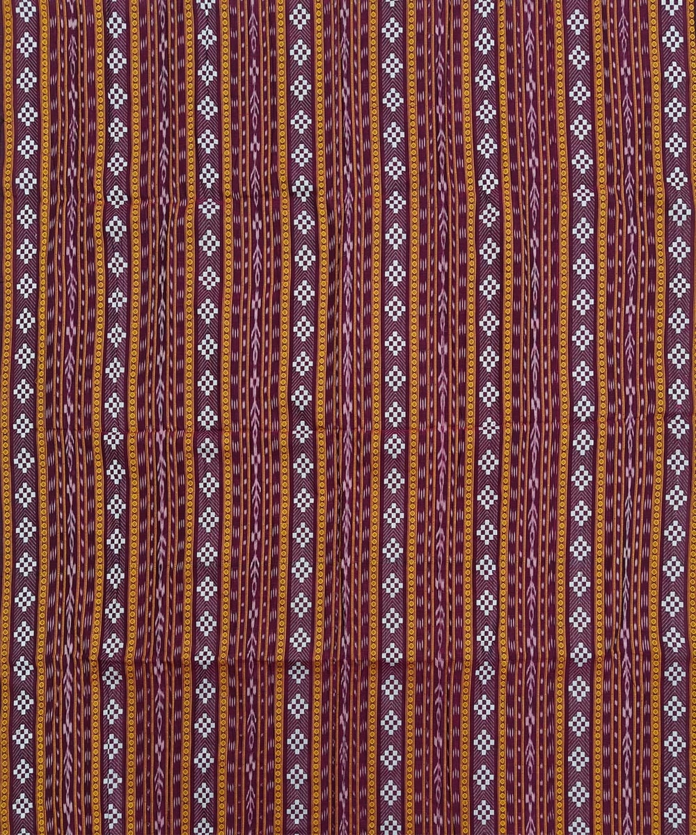 Purple Sambalpuri Handwoven Single Ikat Shirting Materials Image 2