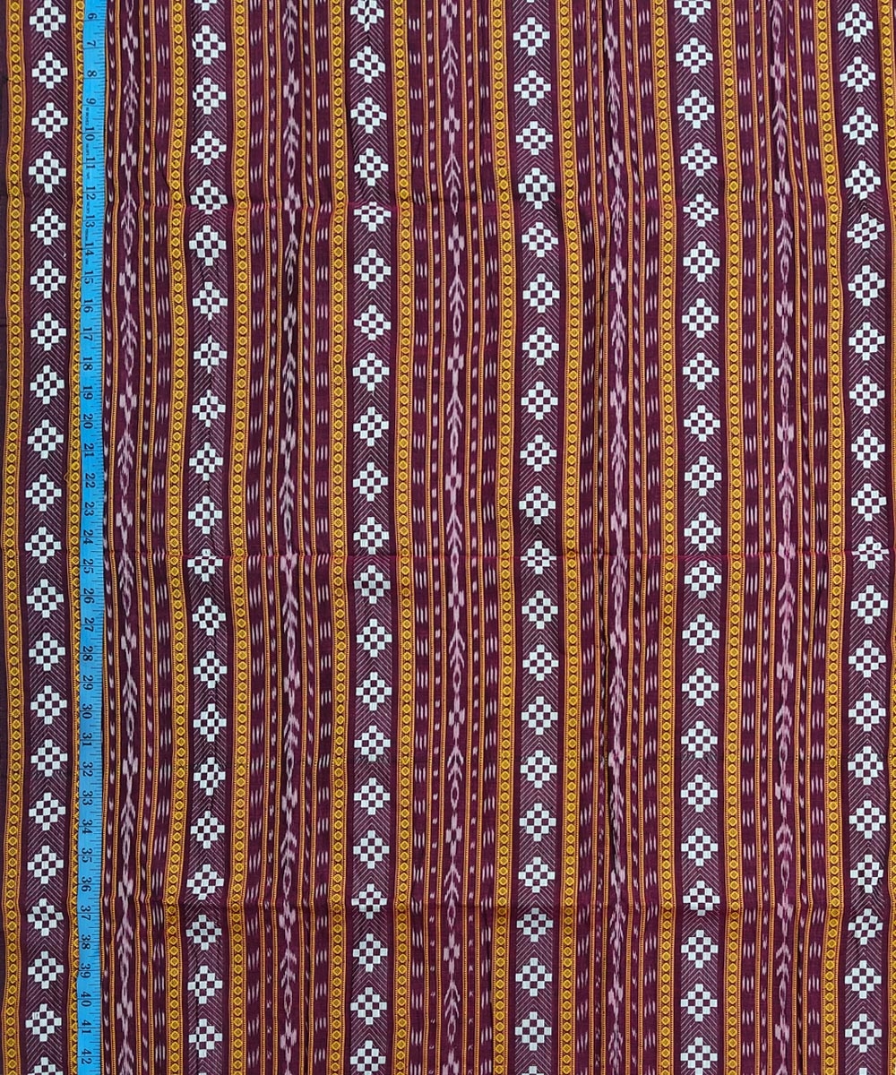Purple Sambalpuri Handwoven Single Ikat Shirting Materials Image 4
